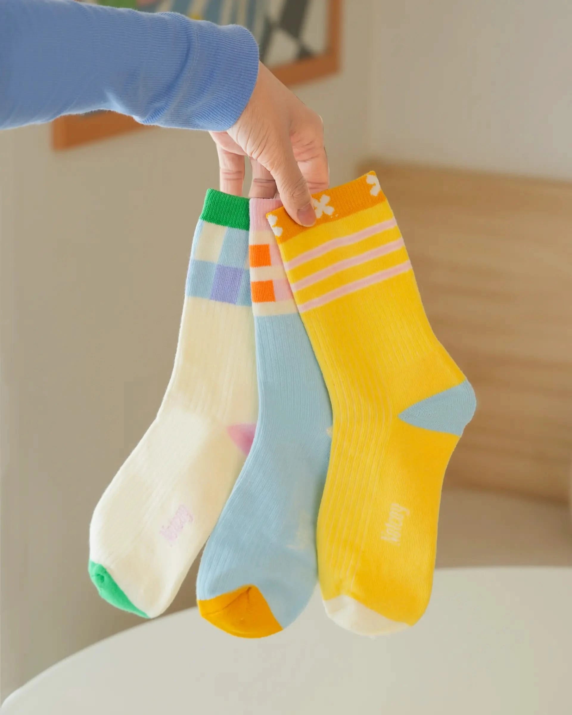 Lime Ocean Socks, Set of 3